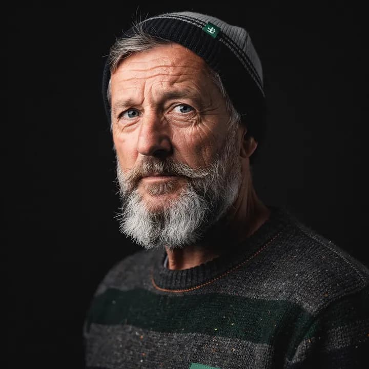Portrait of an old fisherman